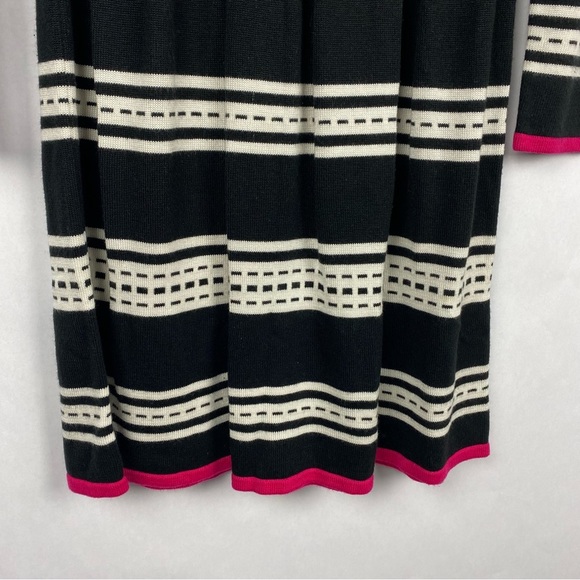 Eliza J Womens Striped Knit Fit and Flare Sweater Dress Black White Size XS - Picture 4 of 7